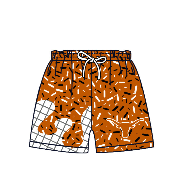 Preorder (moq 5)Baby Boys Orange Sprinkles Texas Longhorns Shorts Bottom