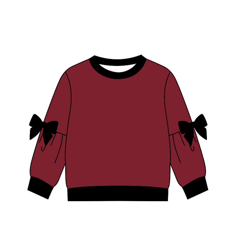 Preorder (moq 5)Baby Girls Bows Long Sleeve T-shirts Top