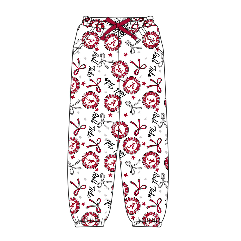 Preorder(moq 5) Adult Women Pockets Red A Bows Stars Team Jogger Pants