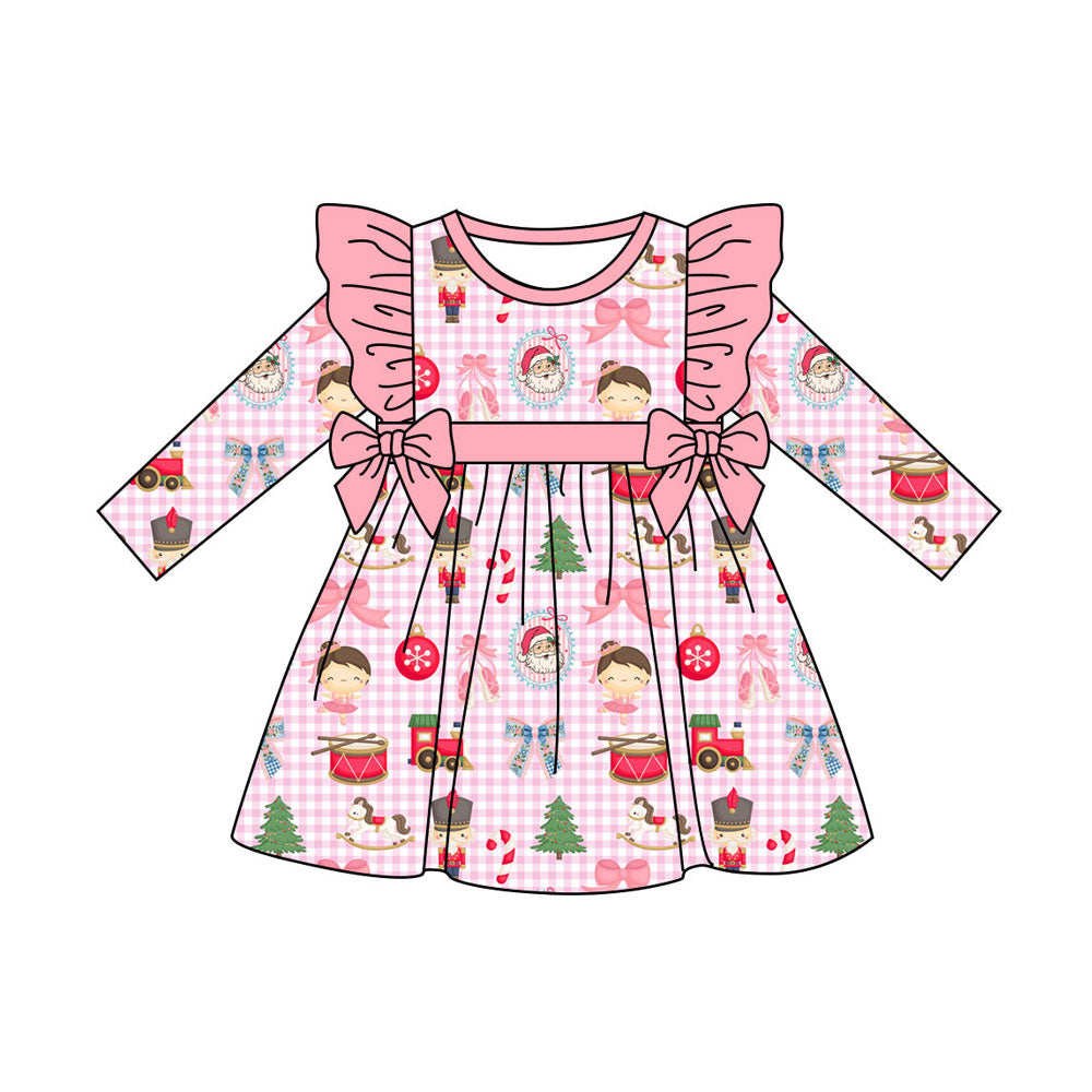 Preorder (moq 5)Baby Girls Snowmen Soldiers Christmas Knee length Dress