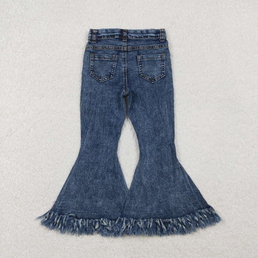 Baby Girls Navy Tassel Denim Bell Pants
