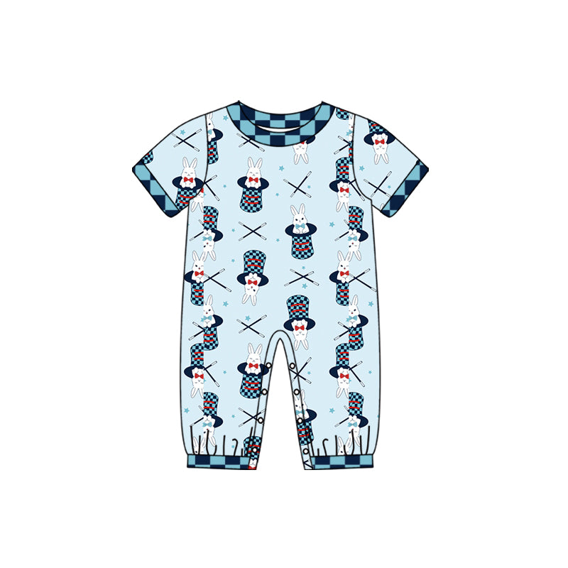 Preorder (moq 5) Baby Boys Rabbits Magic Hats Easter Pant Rompers