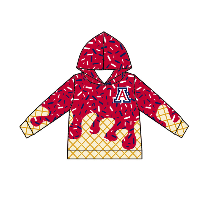 Preorder (moq 5)Baby Boys Red Long Sleeves W Drip Team Hoodies Top
