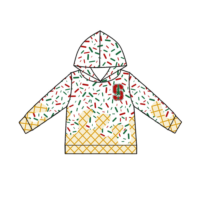 Preorder (moq 5)Baby Boys Long Sleeves Red S Trees Drip Team Hoodies Top