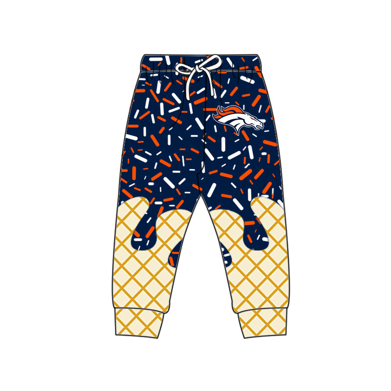 Preorder (moq 5)Baby Boys Navy Drip Sprinkles Denver Broncos Team Jogger Pants Bottom