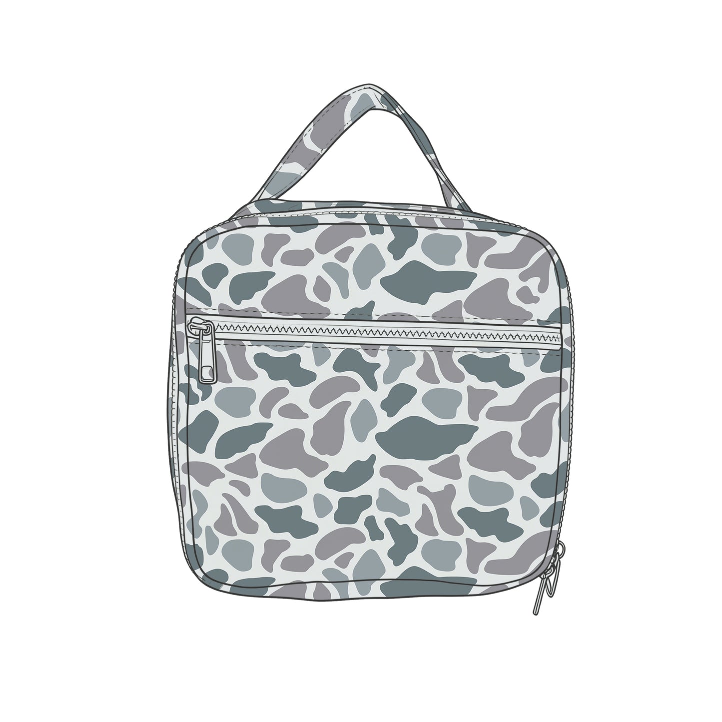 Baby Kids Grey Camo Zipper Lunch Boxes Preorder