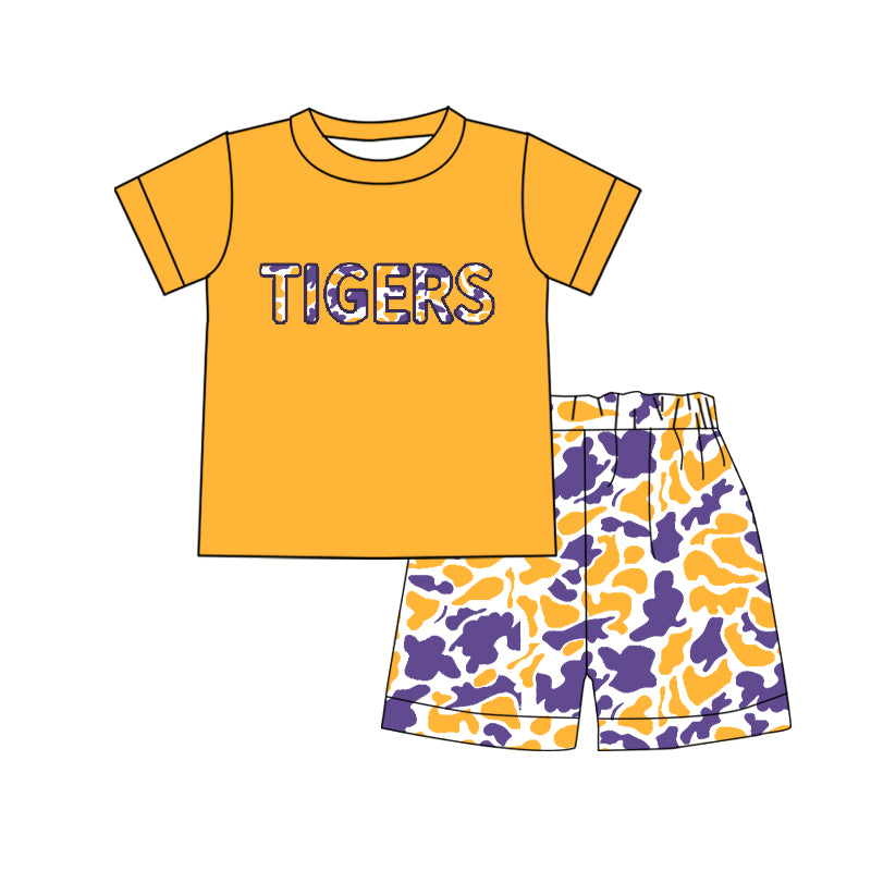 Preorder(moq 5) Baby Boys Tiger Team Top Shorts Clothes Sets