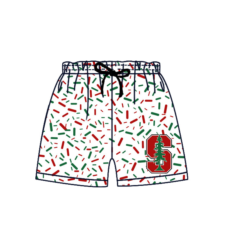 Preorder (moq 5)Baby Boys Drip Sprinkles Block S With Tree Team Shorts Bottom
