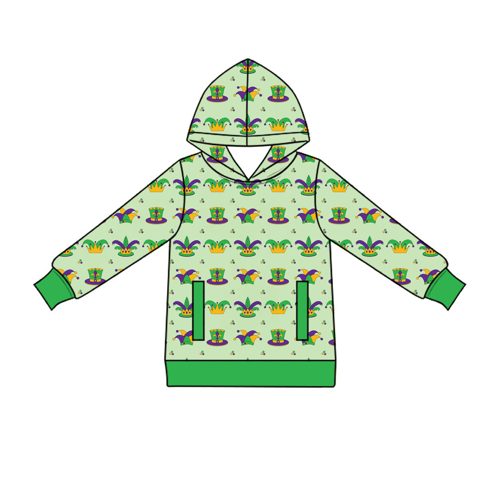 Preorder (moq 5) Adult Women Mardigras Anchors Crowns Pockets Hoodies Top