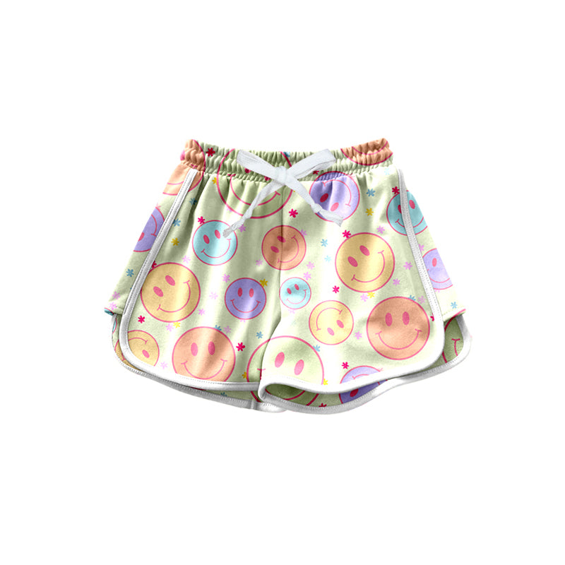 Preorder (moq 5)Baby Girls Colorful Smiles Summer Shorts Bottom With Belt