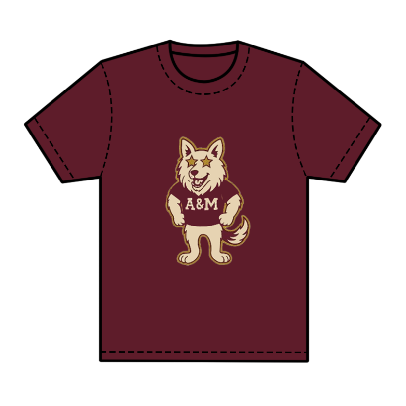 preorder(moq 5) Baby Boys Dark Red Short Sleeves Wolf A&M Team Tee Shirts Tops