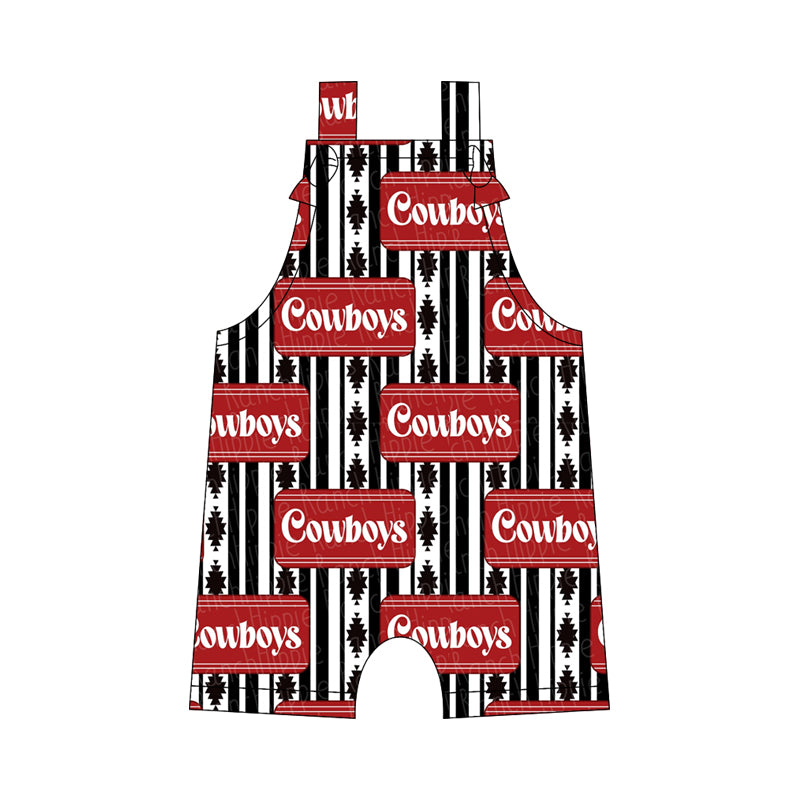 Preorder moq 5 Baby Boys Straps Cowboys Rompers