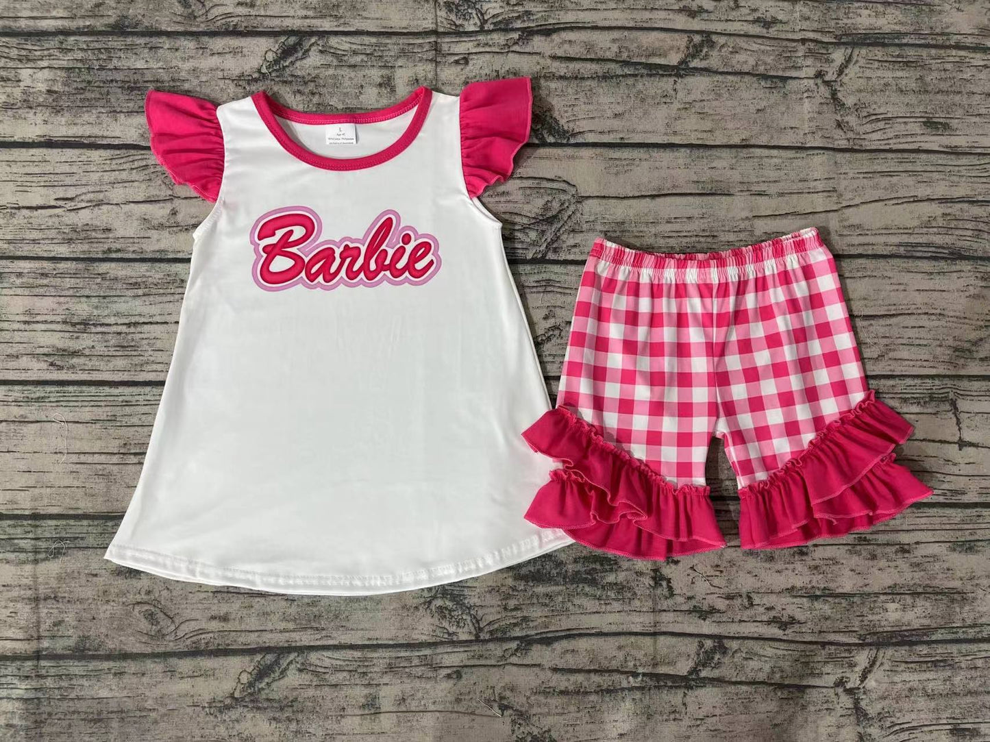 Baby Girls Doll Flutter Sleeve Tunic Ruffle Shorts Clothes Sets