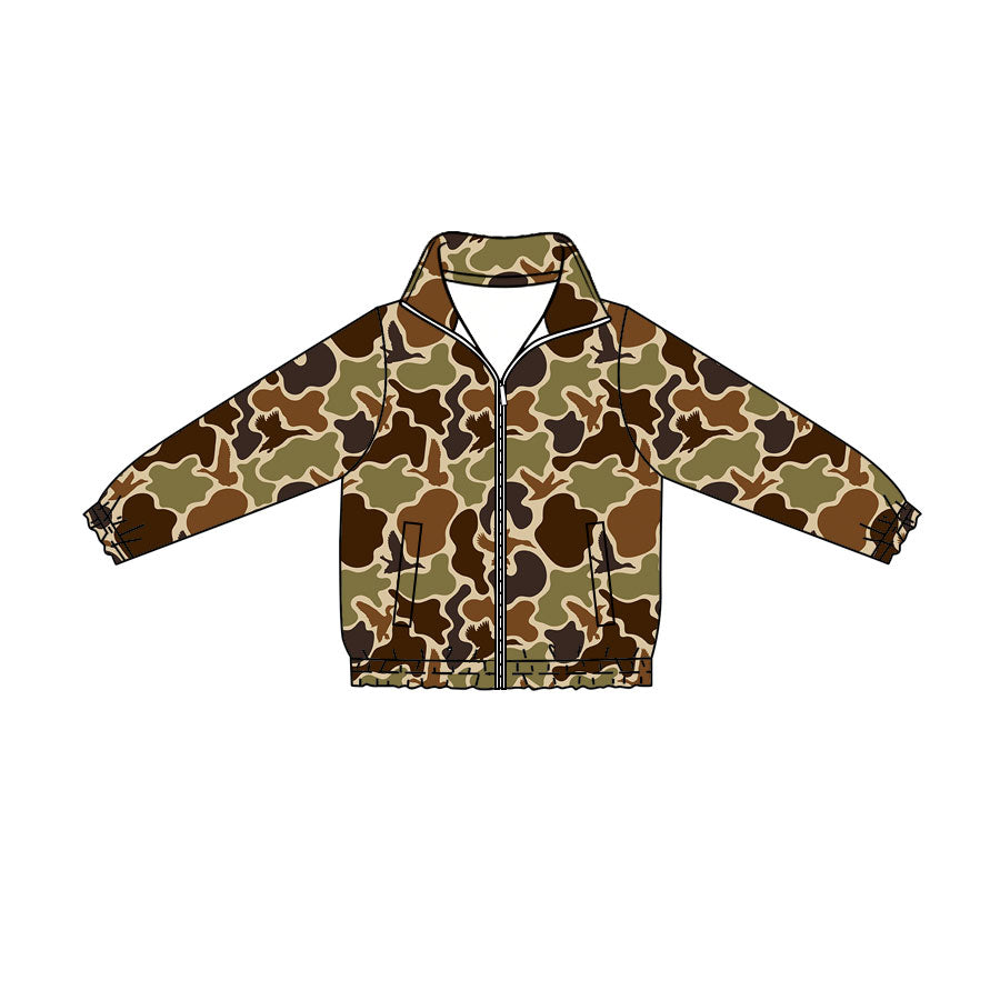 Preorder (moq 5)Baby Boys Ducks Camo Hunting Zip Pockets Jackets Top