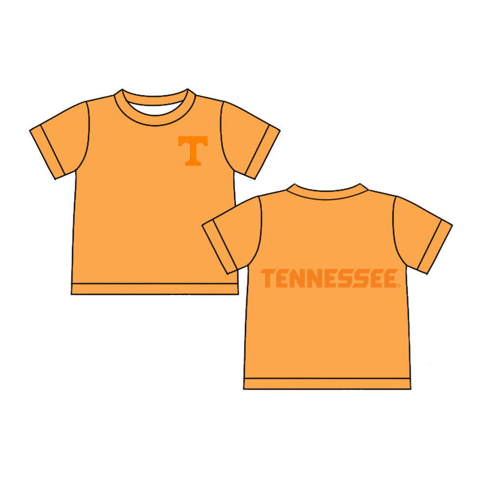 Preorder (moq 5)Baby Boys Orange Short Sleeves T Tennessee Team Tee Shirts Top