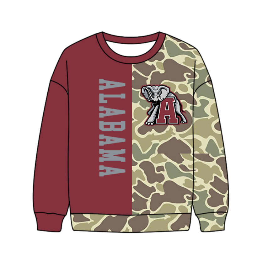 Preorder(moq 5) Baby Boys Long Sleeve Camo A Elephants T-shirts Top
