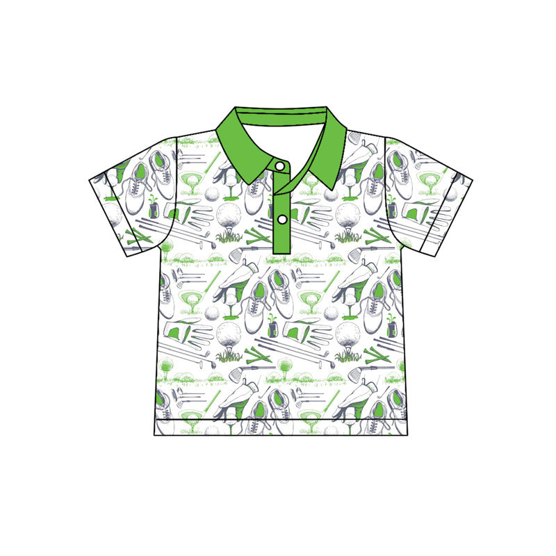 Preorder(moq 5) Baby Boys Light Blue Golf Button Polo Shirts Top