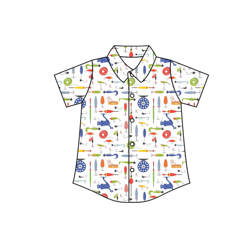 Preorder(moq 5) Baby Boys Fishing Button Shirts Top