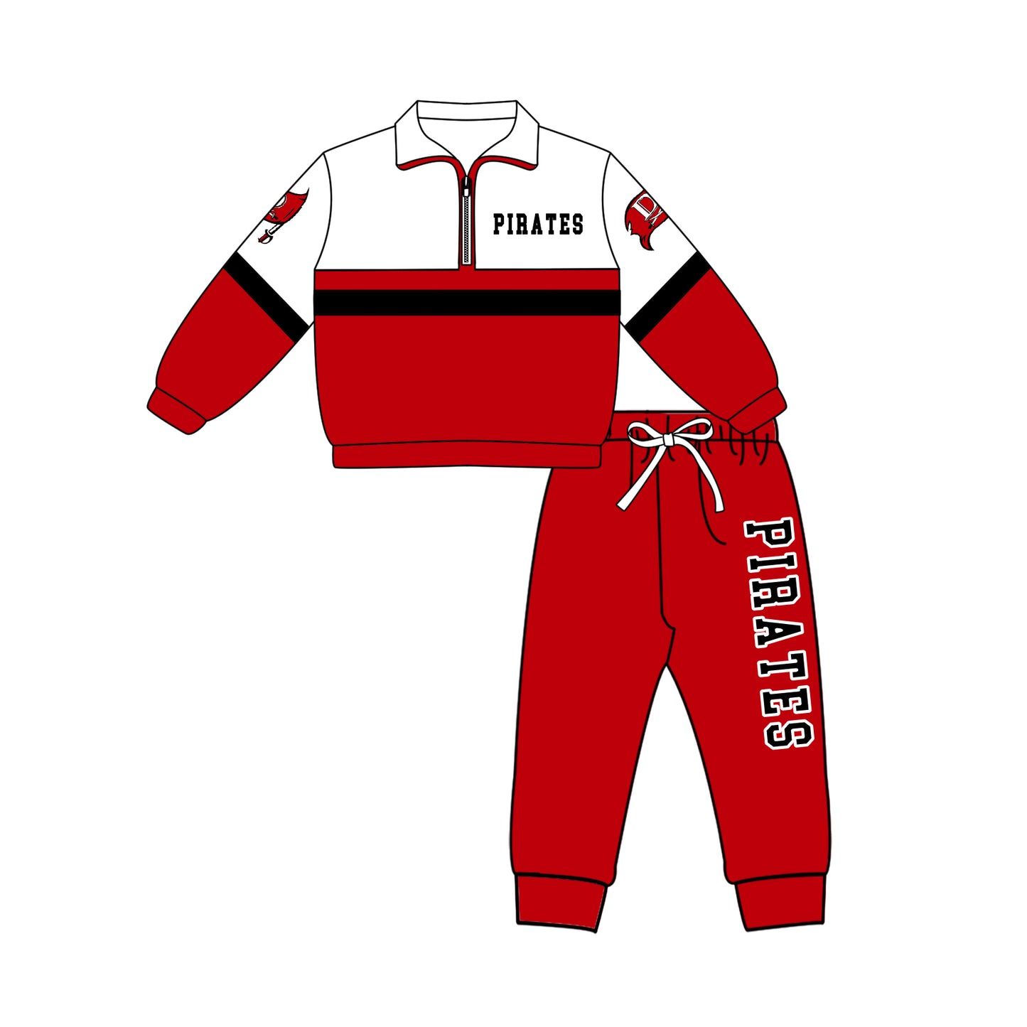 Preorder (moq 5)Baby Boys Deweyville Zip Pullovers Jogger Team Clothes Set
