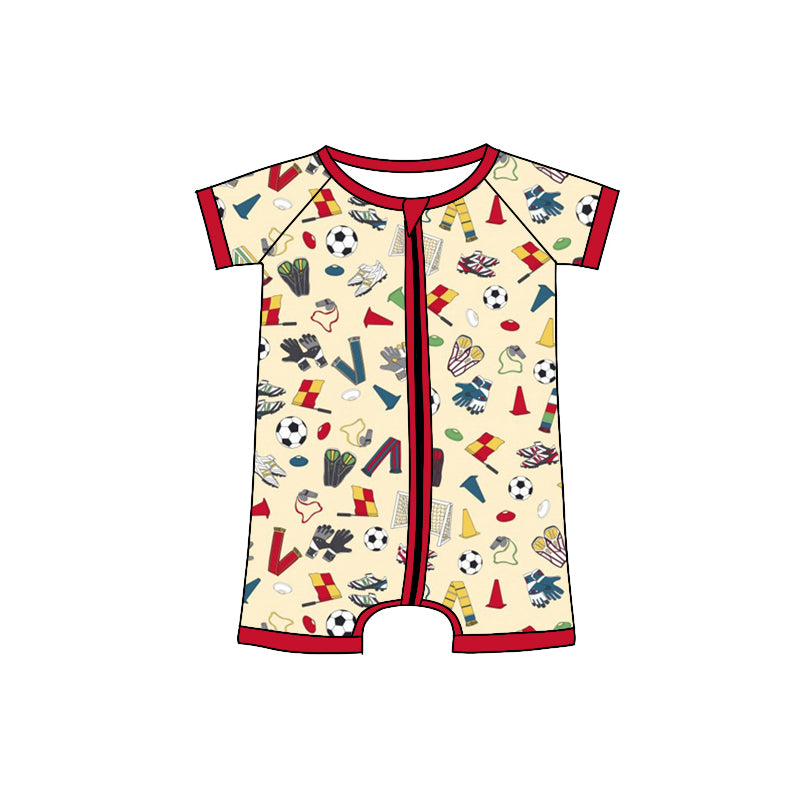 Preorder(moq 5)Baby Infant Boys Sports Summer Zip Rompers