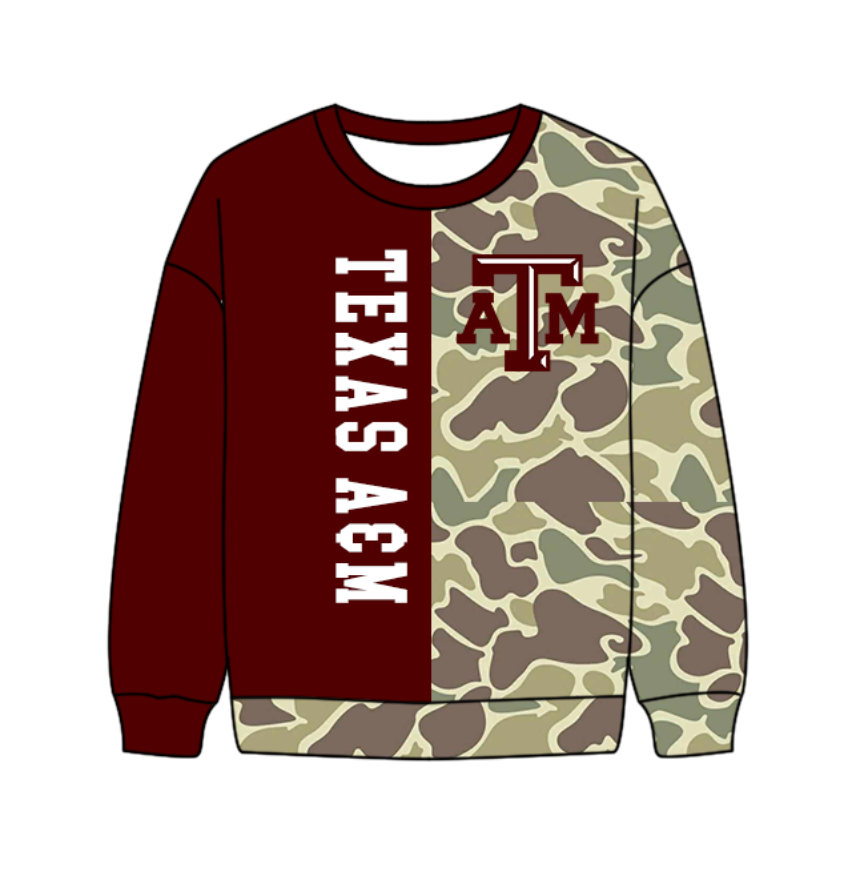 Preorder(moq 5) Baby Boys Long Sleeve Camo ATM Team T-shirts Top