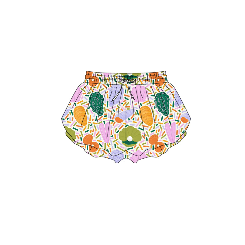 Preorder (moq 5)Baby Girls Colorful Carrots Sprinkles Easter Ruffle Shorts Bottom