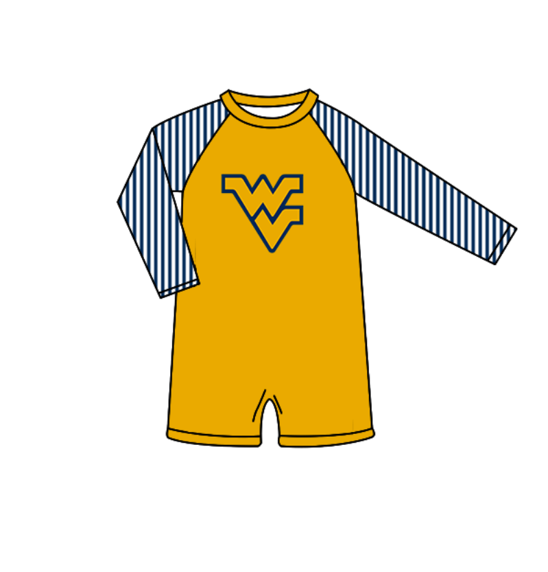 Preorder moq 5 Baby Boys Stripe Long Sleeve WV Team Swimsuits