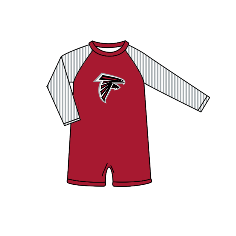 Preorder moq 5 Baby Boys Stripe Long Sleeve Eagles Team Swimsuits