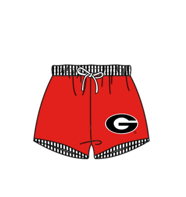 Preorder moq 5 Baby Boys Red G Team Swimming Trunks Bottom