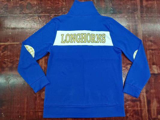 Preorder moq 5 Baby Boys Blue Long Sleeves Bull Skull Longhorns Zipper Pullovers Top