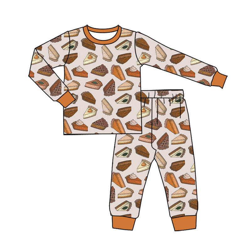 Preorder (moq 5)Baby Boys Cakes Top Pants Thanksgiving Pajamas Sets