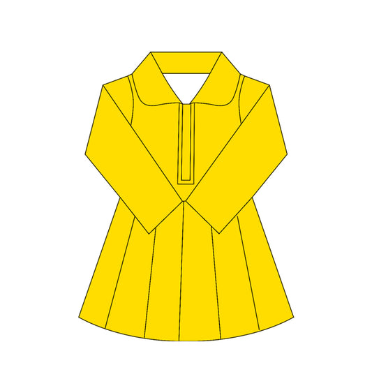 Preorder moq 10 Baby Girls Colorful Long Sleeves Zipper Activity Wear Yoga Knee Length Dresses