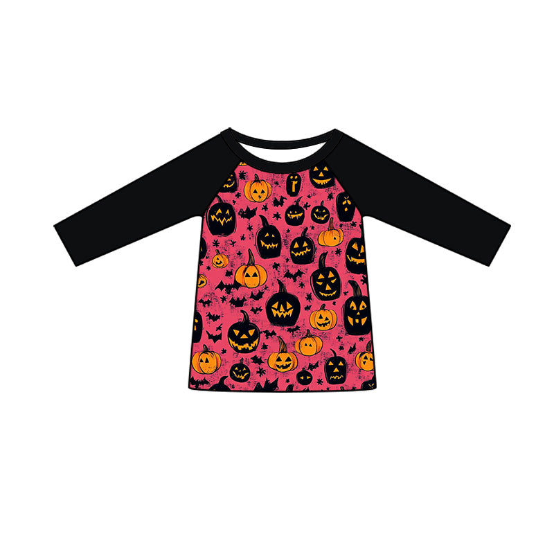 Preorder (moq 5)Baby Boys Long Sleeve Bats Ghost Pumpkins Halloween T-shirts Top