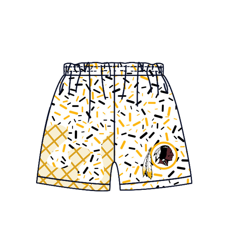 Preorder (moq 5)Baby Boys Drip Sprinkles Washington Redskins Team Shorts Bottom