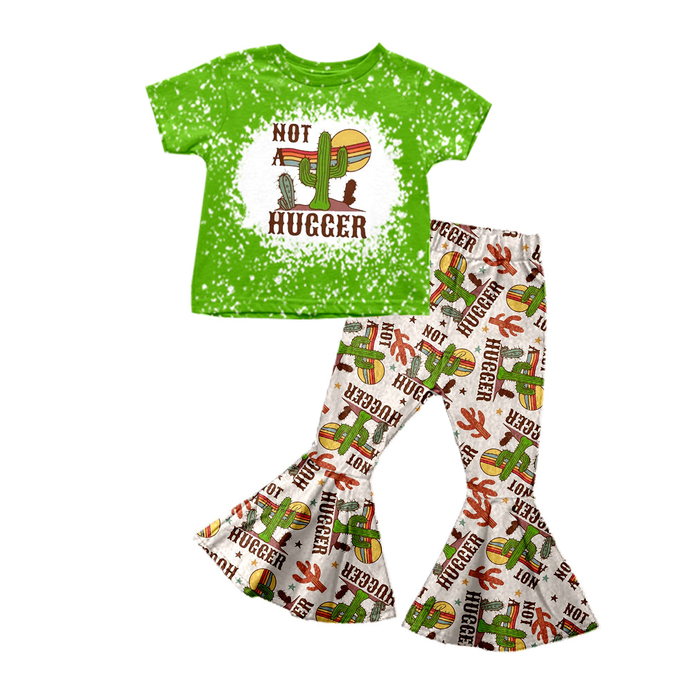 Baby Girls Not Hugger Tee Top Cactus Bell Pants Clothes Sets preorder(moq 5)