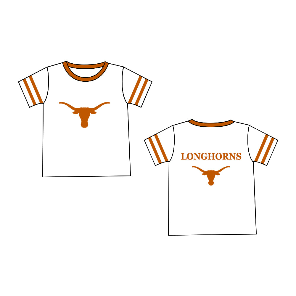 Preorder (moq 5)Baby Boys Texas Longhorn Team Tops Tee Shirts