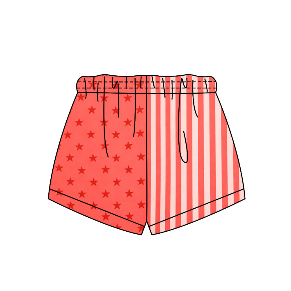 Preorder (moq 5)Baby Girls Peach Stars Stripe Shorts Bottom
