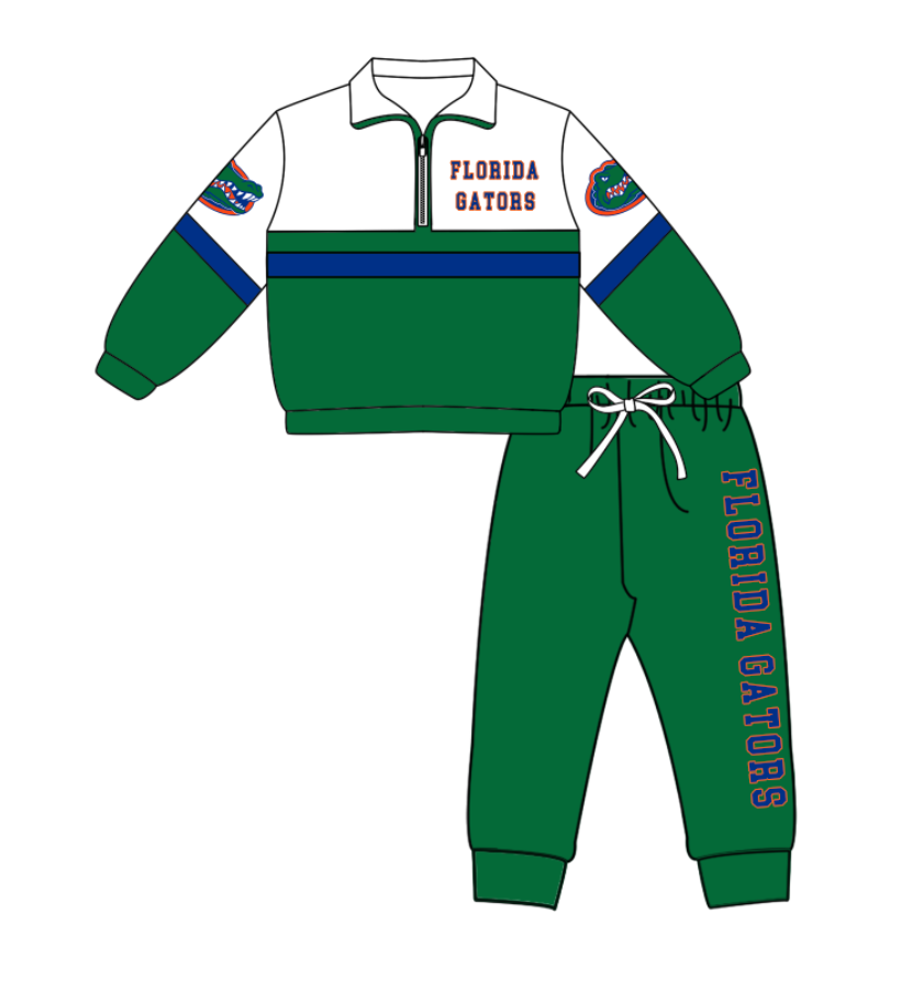 Preorder (moq 5)Baby Boys Florida Gators Zipper Pullover Jogger Pants Team Clothes Set