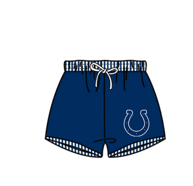 Preorder moq 5 Baby Boys Navy Colts Team Swimming Trunks Bottom