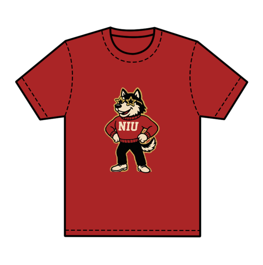 preorder(moq 5) Baby Boys Red Short Sleeves Wolf Niu Team Tee Shirts Tops