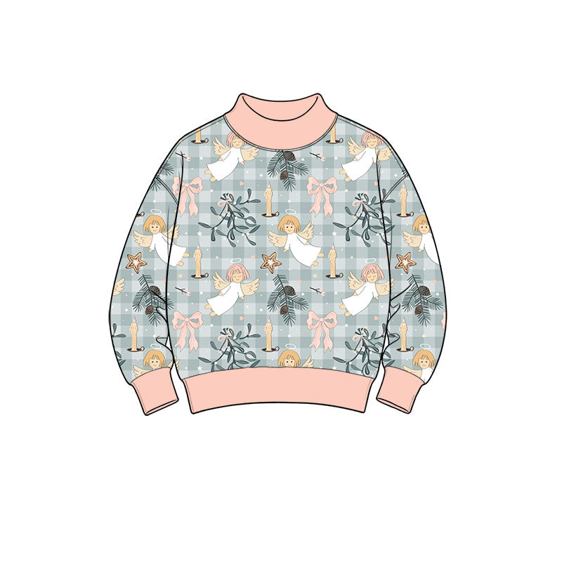 Preorder(moq 5) Baby Girls Long Sleeve Bows Flowers Angles T-shirts Top