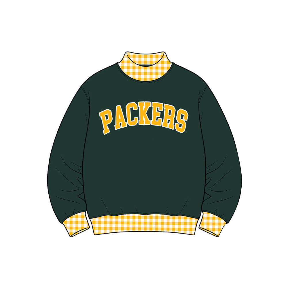 Preorder (moq 5)Baby Long Sleeve Packers Team Mock Neck Top