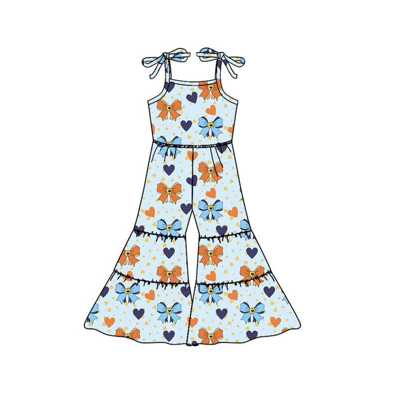 Preorder (moq 5)Baby Girls Cartoon Dogs Bows Bell Pants Straps Jumpsuits