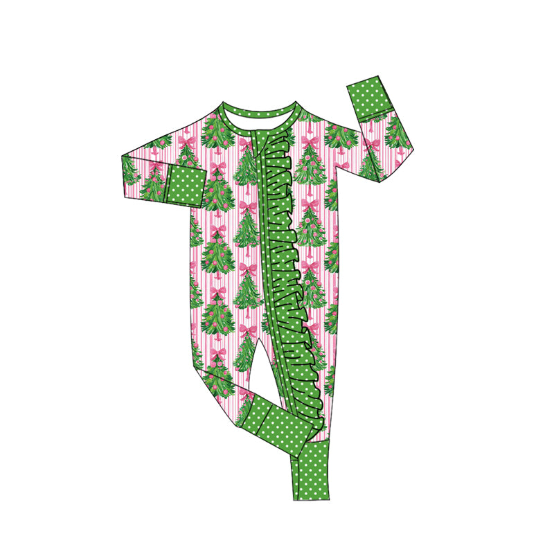 Preorder(moq5) Baby Christmas Romper Long Sleeve Infant Sleeper Sleepwear