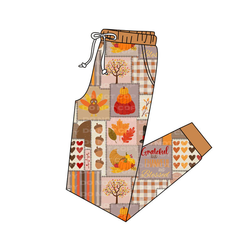 Preorder(moq 5) Adult Women Thanksgiving Turkey Hearts Jogger Pants