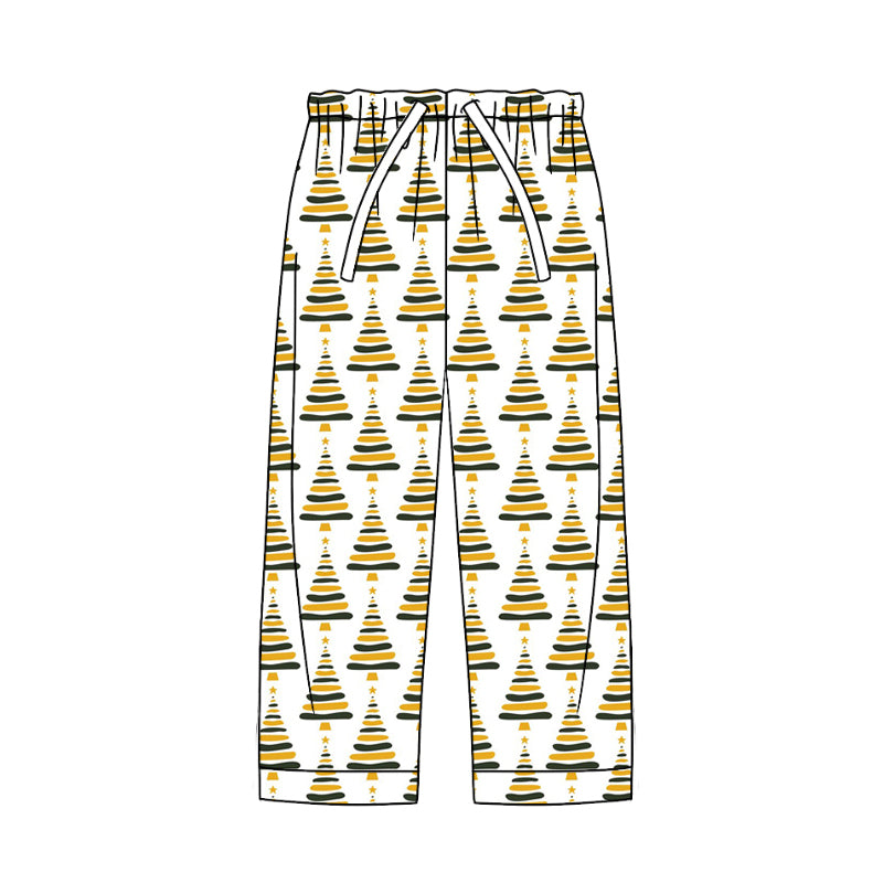 Preorder (moq 5)Adult Women Yellow Trees Plaid Flare Pants