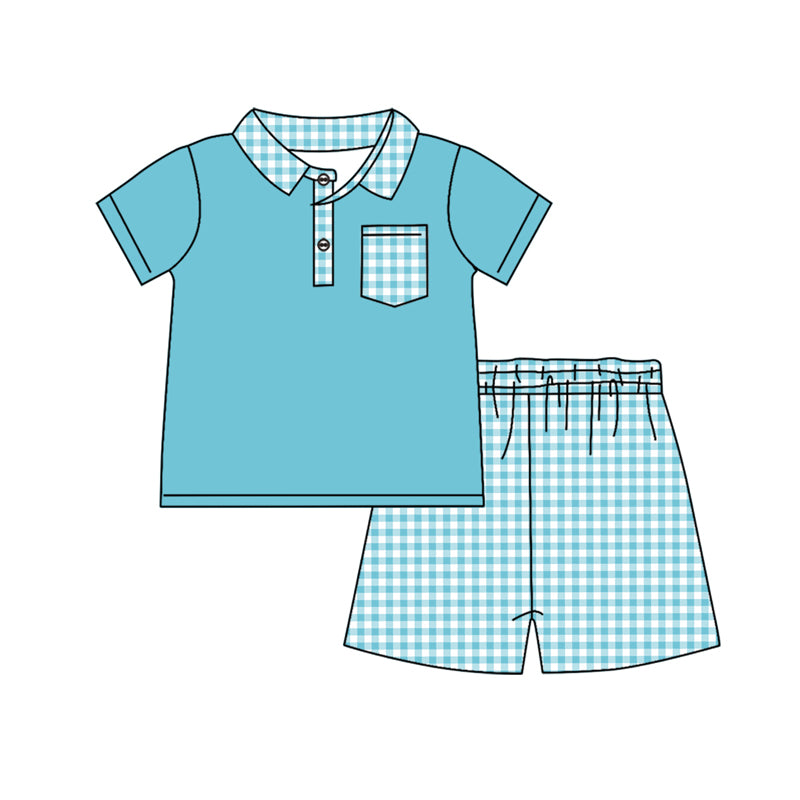 Baby Boys Spring Green Pocket Top Shorts Clothes Sets Preorder(MOQ 5)