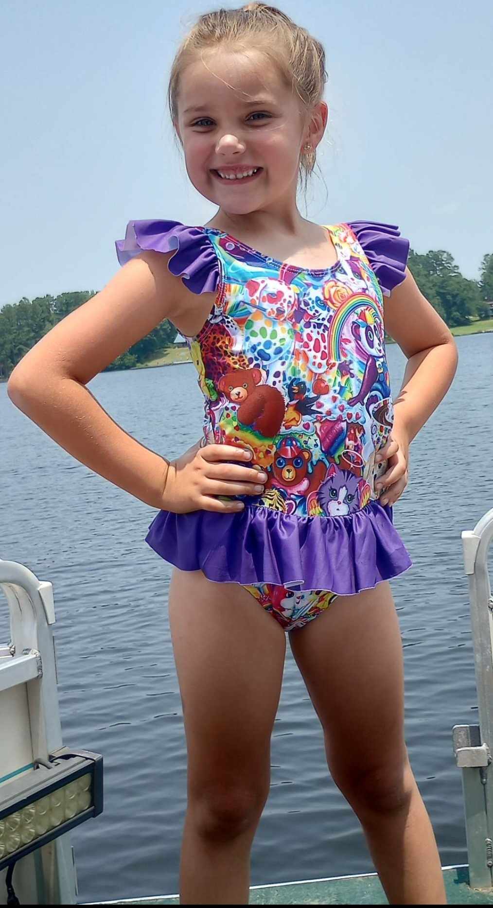 Baby Girls Cartoon Ruffle One Pieces Swimsuits