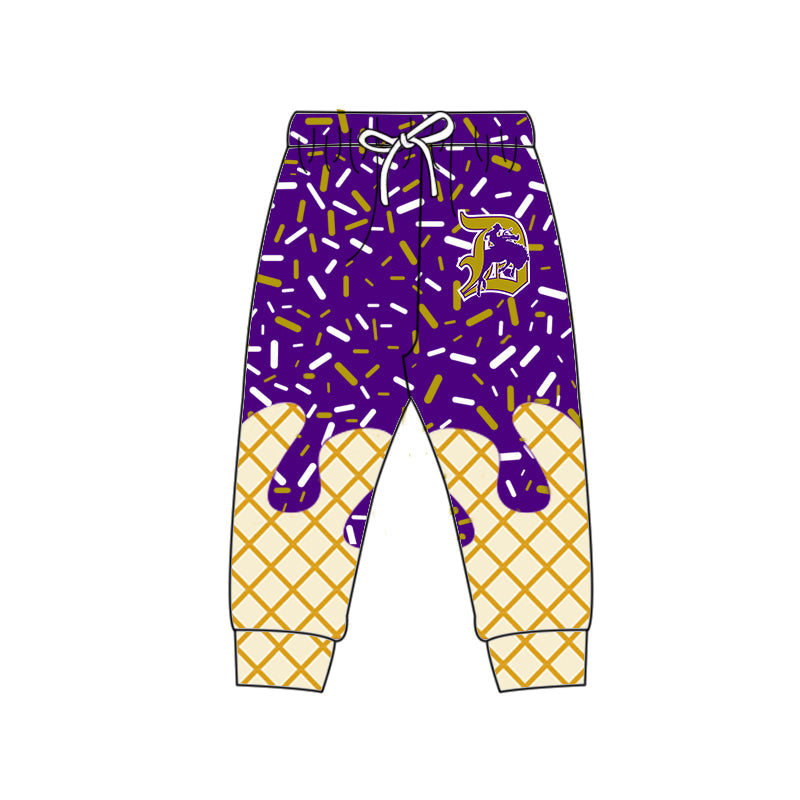 Preorder (moq 5)Baby Boys Purple Drip Sprinkles D'Hanis Team Jogger Pants Bottom