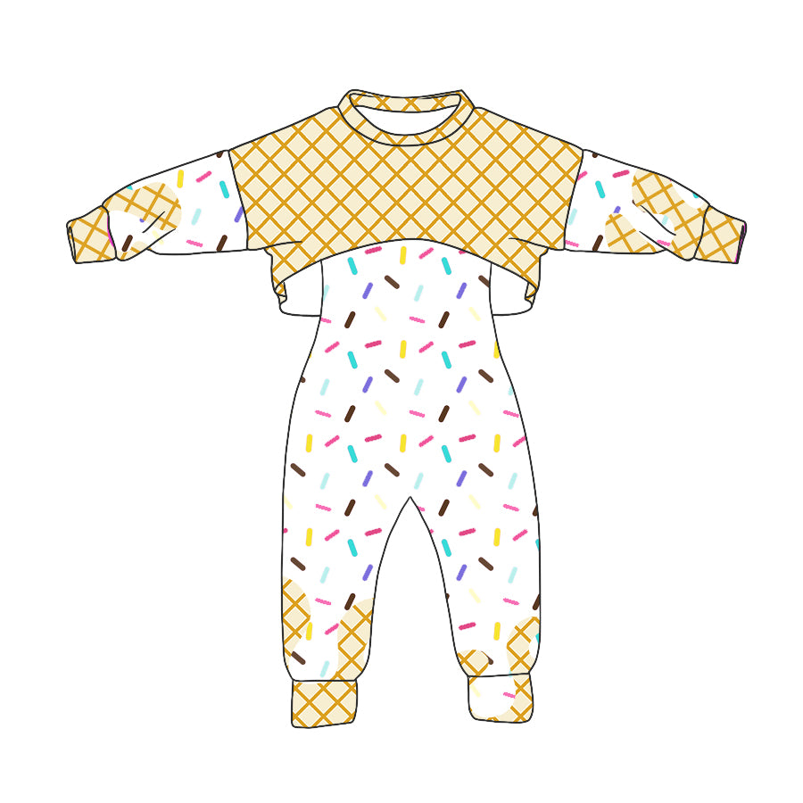 Preorder (moq 5)Baby Girls Long Sleeves Drip Shirt Top Jumpsuit 2 Piece Team Clothes Sets